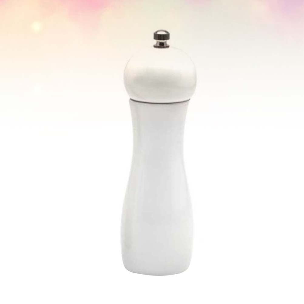 1pc 6 Inches Ceramic Manual Pepper Grinder Pepper Mill Salt Container Kitchen Gadget (White)