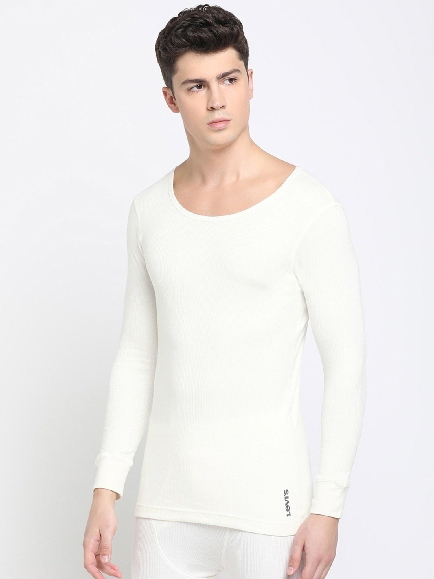 Levi's Ivory Cotton Slim Fit Thermal Top