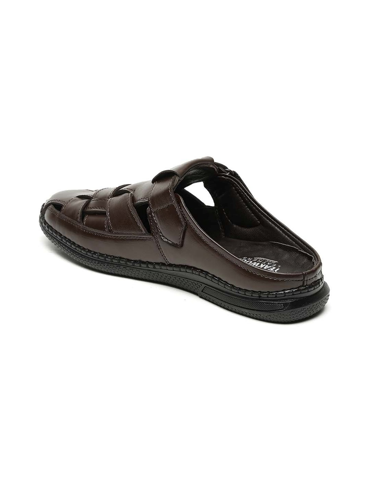 Teakwood Leathers Men's Brown Fisherman Sandals