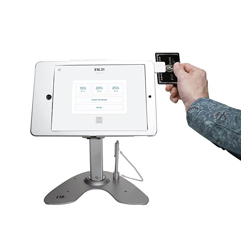 Dual Security Kiosk Stand with Locking Case and Cable for iPad 102Inch 7th Generation Silver