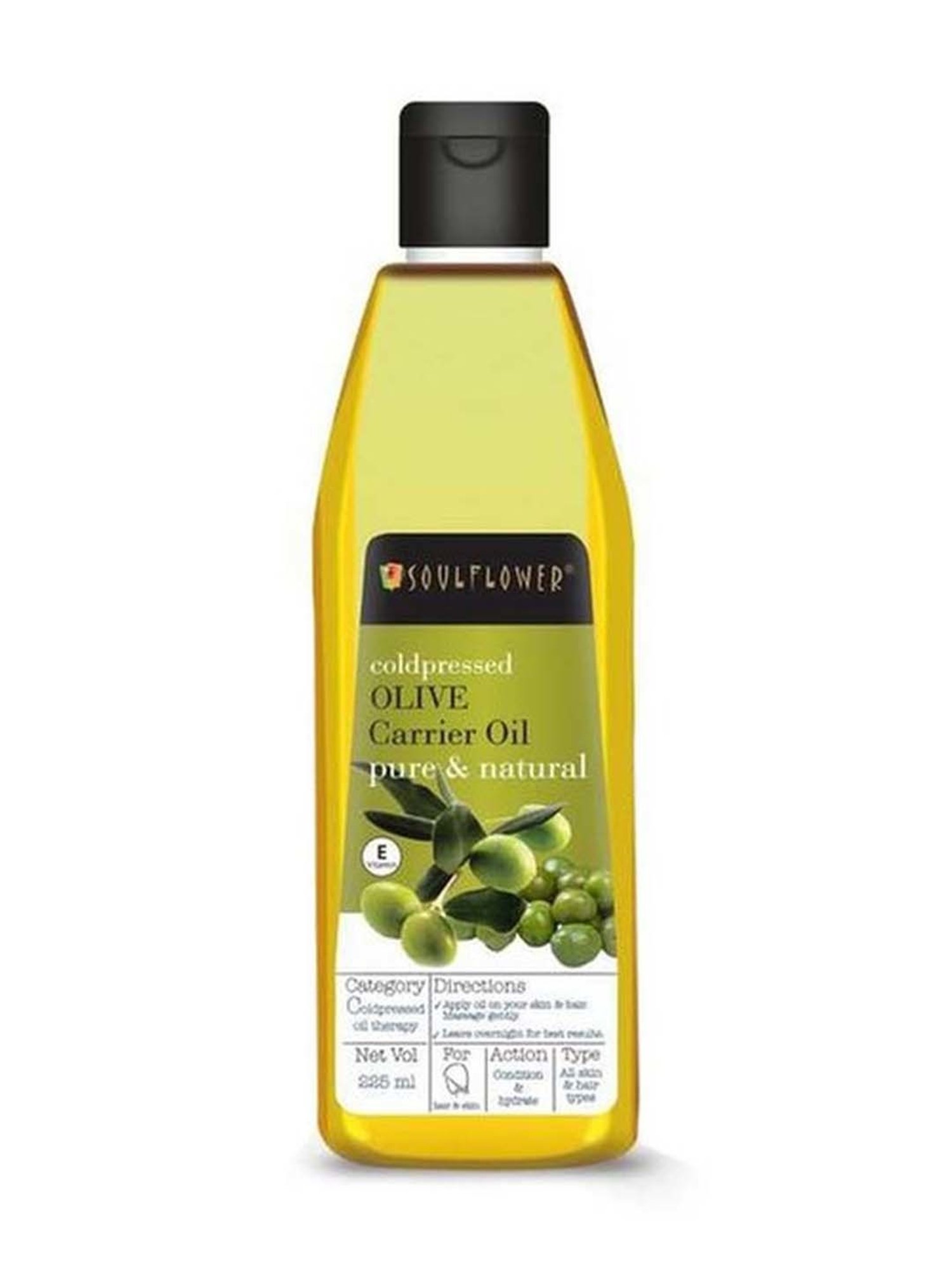 Soulflower Coldpressed Olive Oil For Hair & Skin - 225 ml