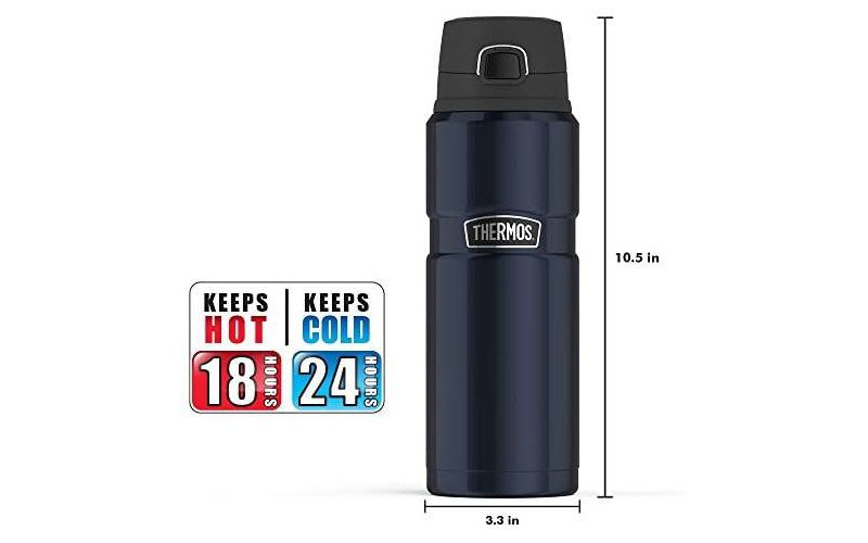 Thermos Stainless King 24 Ounce Drink Bottle, Midnight Blue