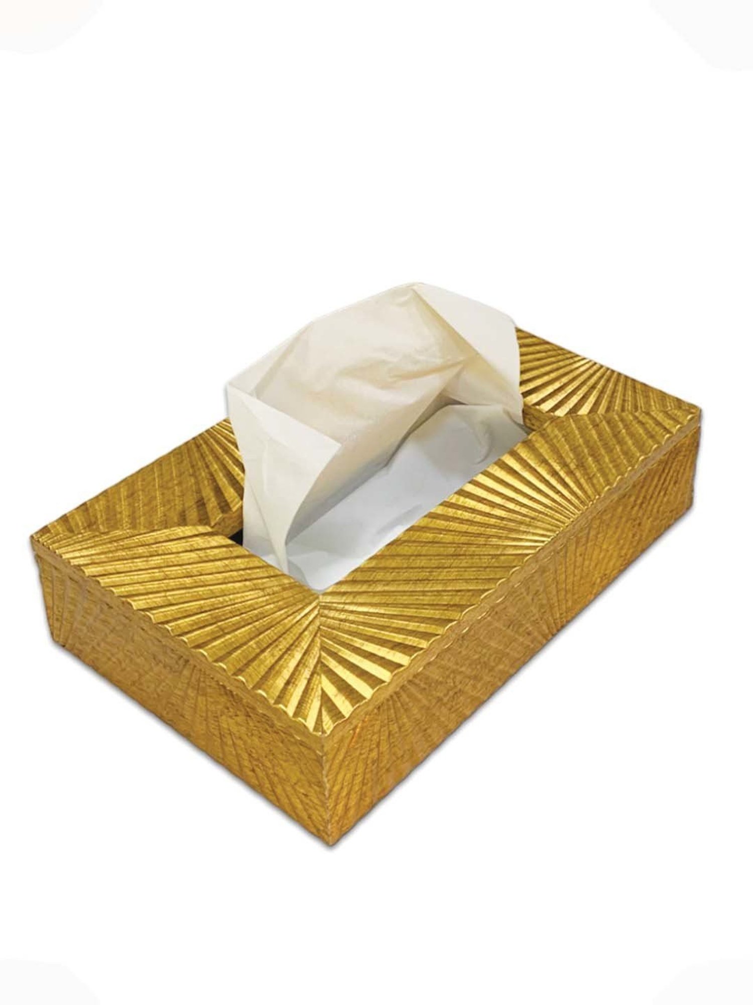 Art Street Gold Engineered Wood Rectangle Tissue Paper Napkin Box