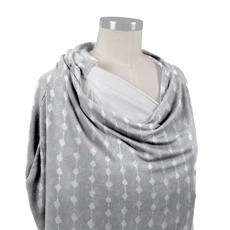 Bebe au Lait Pure & Simple 5-in-1 Cover with 2 Nursing Pads - Gray Shibori