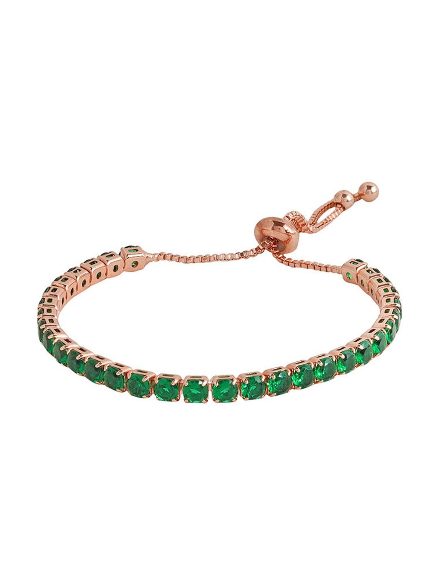 Joker & Witch Party Essentials Nora Gold Green Tennis Bracelet