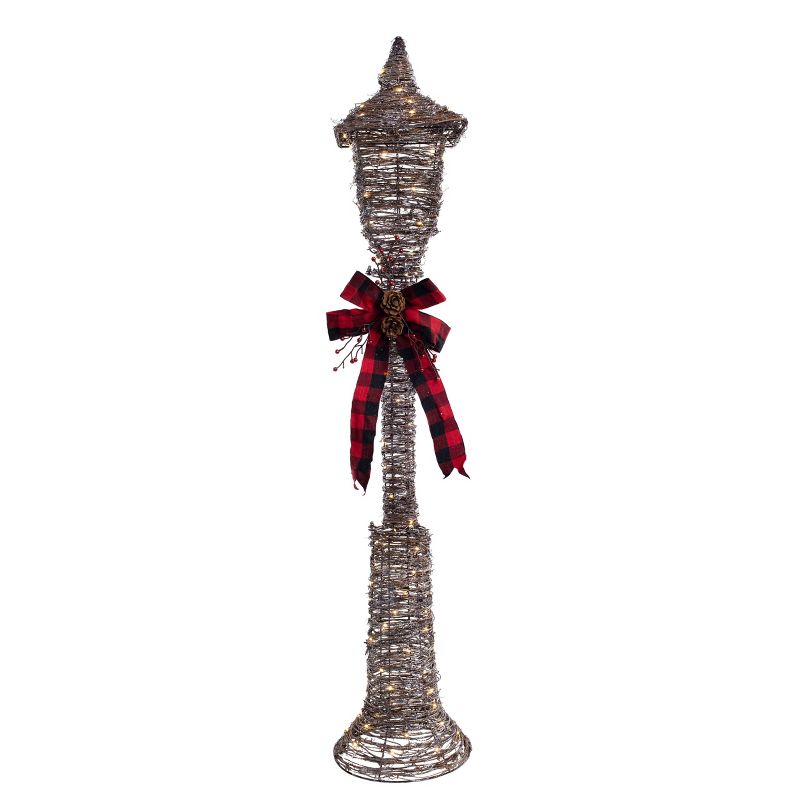 60in Rattan Christmas Lamp Post Decorative Holiday Scene Props - Haute Décor