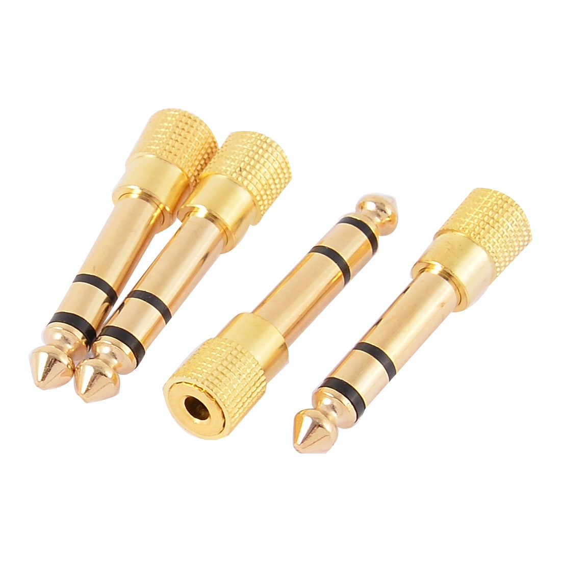 4pcs Audio 6.35mm Male to 3.5mm Female M/F Stereo Headphone Plug Connector