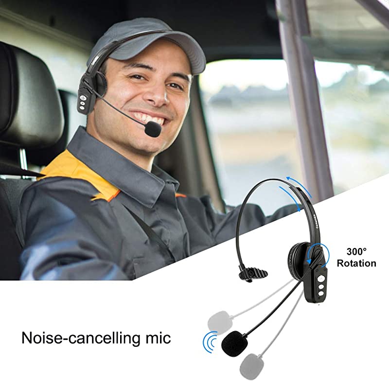 Headset V50 Pro Wireless Headset High Voice Clarity with Noise Canceling Mic for Cell Phone Trucker Engineers Business Home OfficeJBT800