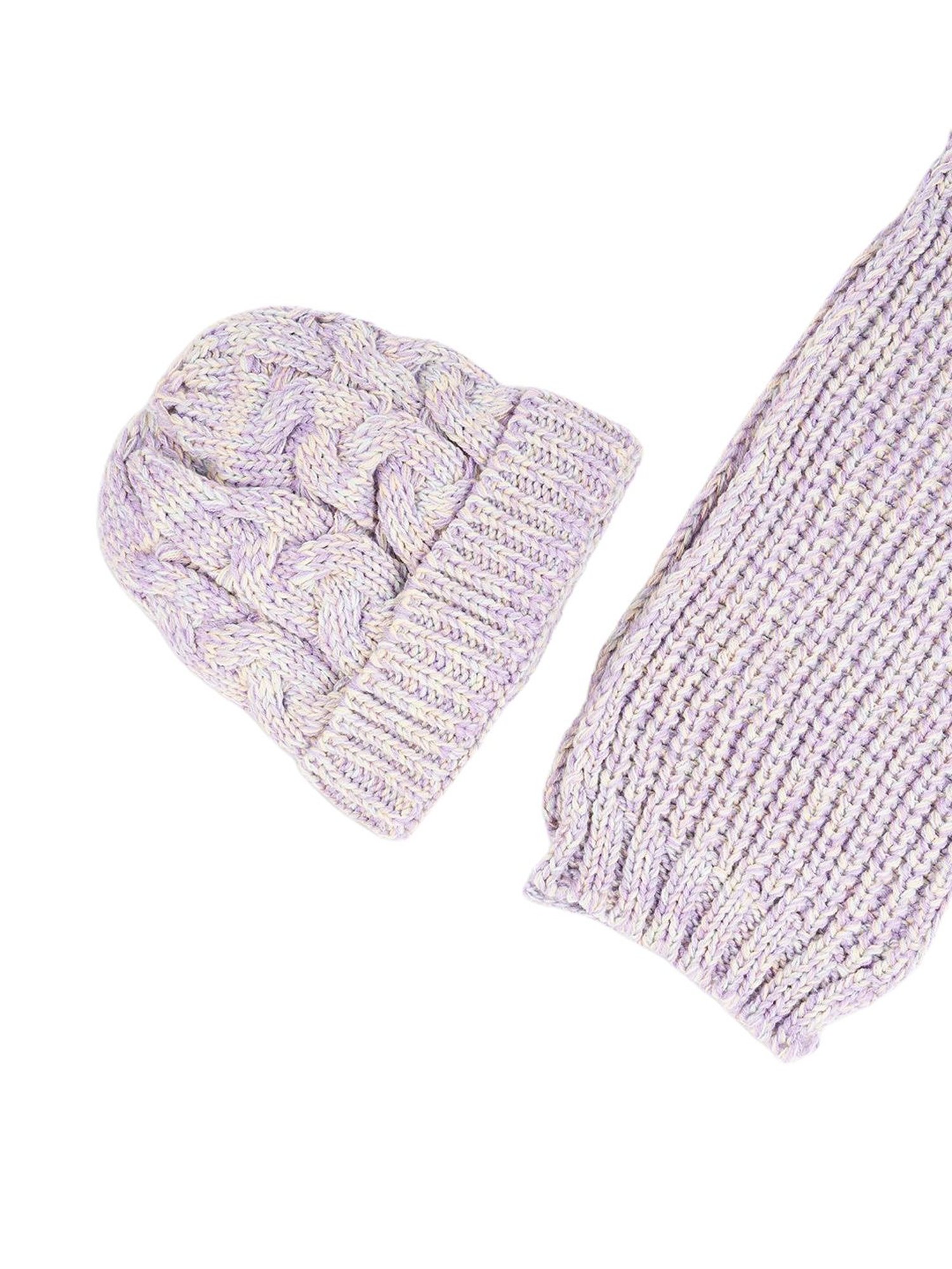 Pantaloons Junior Multicoloured Woven Beanies & Muffler Set