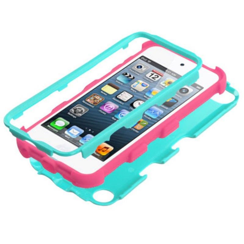 MYBAT For Apple iPod Touch 5th Gen/6th Gen Teal Hot Pink Tuff Hard Hybrid Case Cover