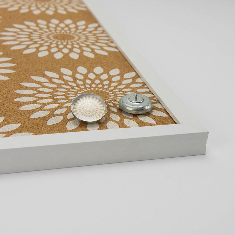 Wall Pops!  Cork Bulletin Board White Frame 17" x 23" - Flowers