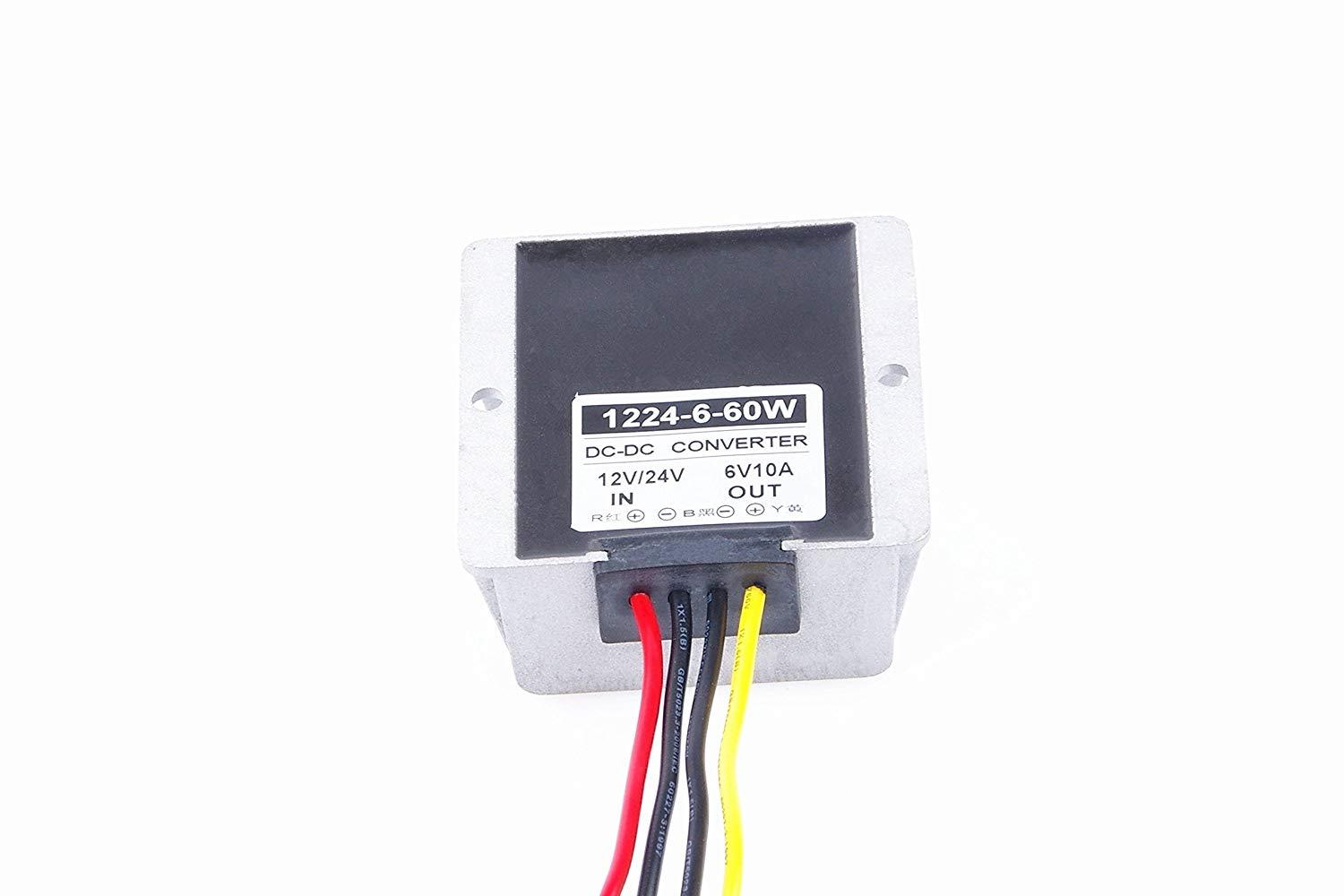 KNACRO DC-DC 12V 24V 36V (8-40V) to 6V 10A 60W Buck Power Converter/Step Down Power Supply Waterproof