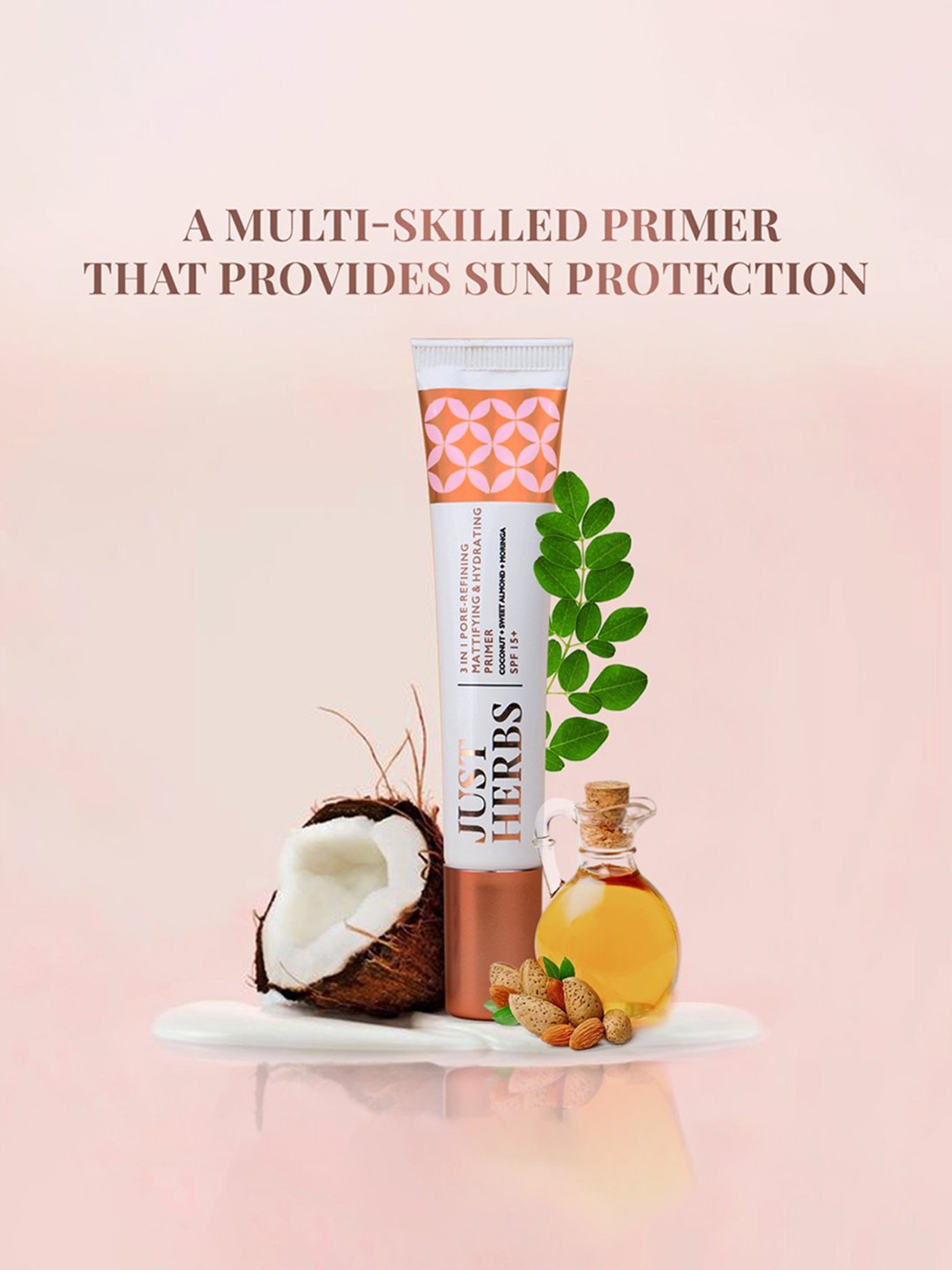 JUST HERBS 3 In 1 Pore Refining Mattifying & Hydrating Primer - 20 gm