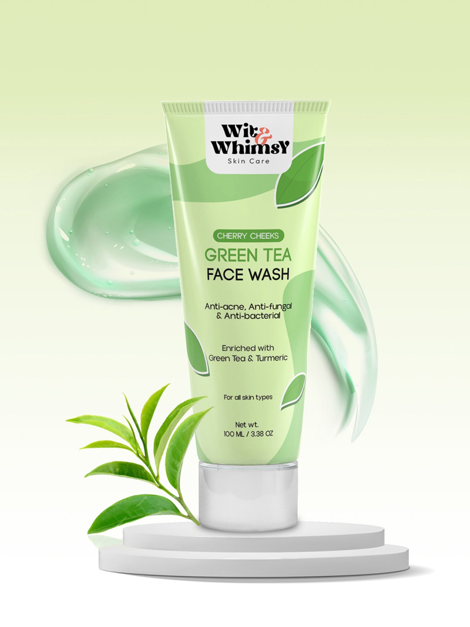 Wit & Whimsy Cherry Cheeks Green Tea Face Wash - 100 ml