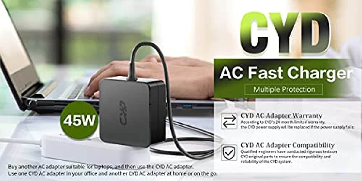 CYD 33W Laptop Charger Compatible for Asus Model Laptop Charger c300ma x200ca x200ma x200la x201e x202 x202e adp-33aw a exa1206uh exa1206eh flip q302l ad890526 ad890528 ad89032 e402ma t300l