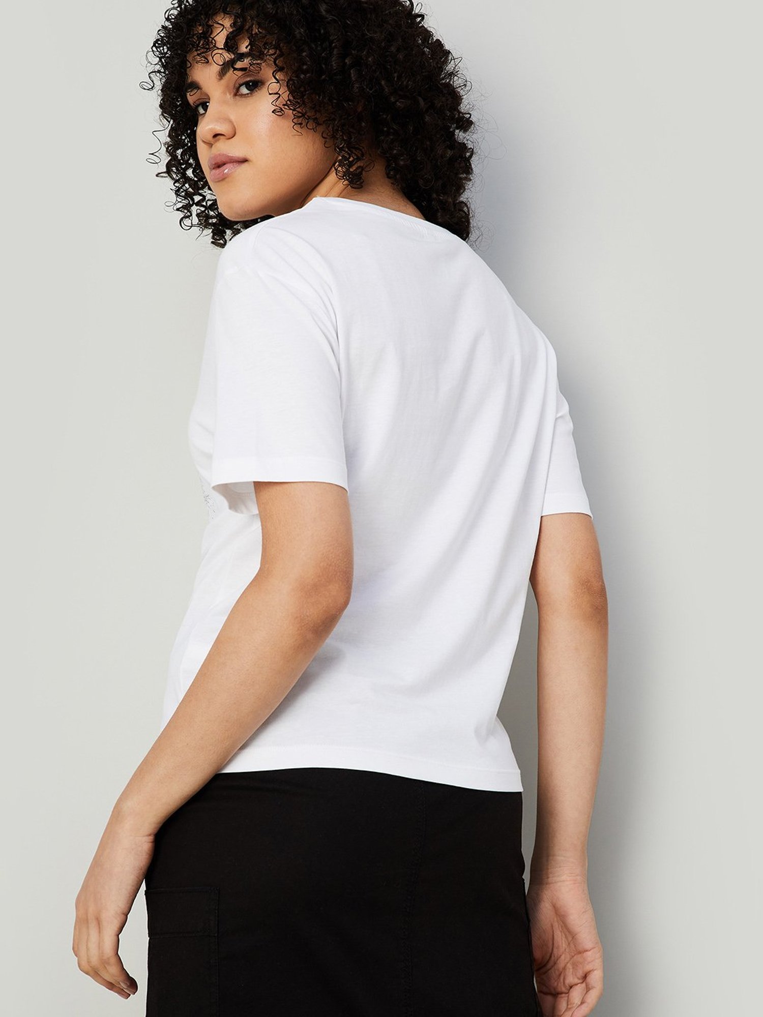 Fame Forever by Lifestyle White Printed Top