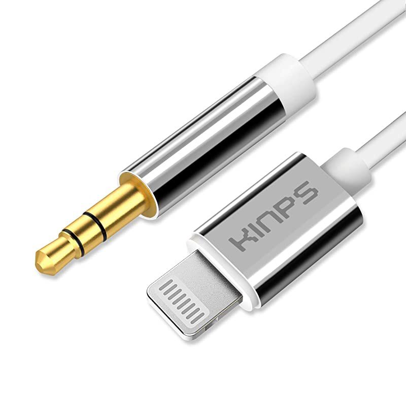 Apple MFI Certified Lightning to 35mm Male Aux Cable 4FT12M Audio Cord Compatible with iPhone 11 Pro Max11 Pro11XsXRX8 Plus87 Plus7 Car Stereo Home Stereo and More WhiteTPE