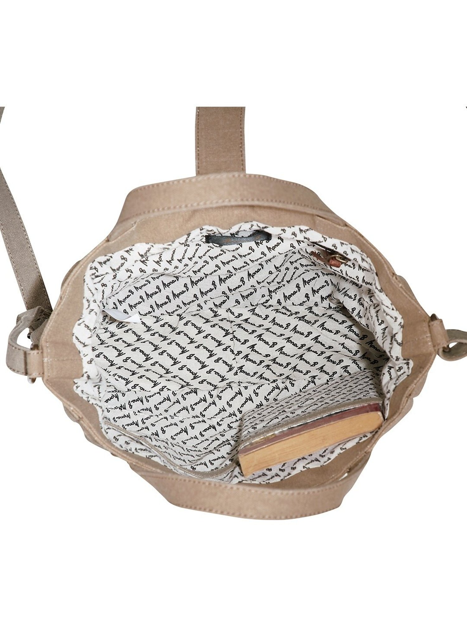 Mona B Brown Textured Medium Cross Body Bag