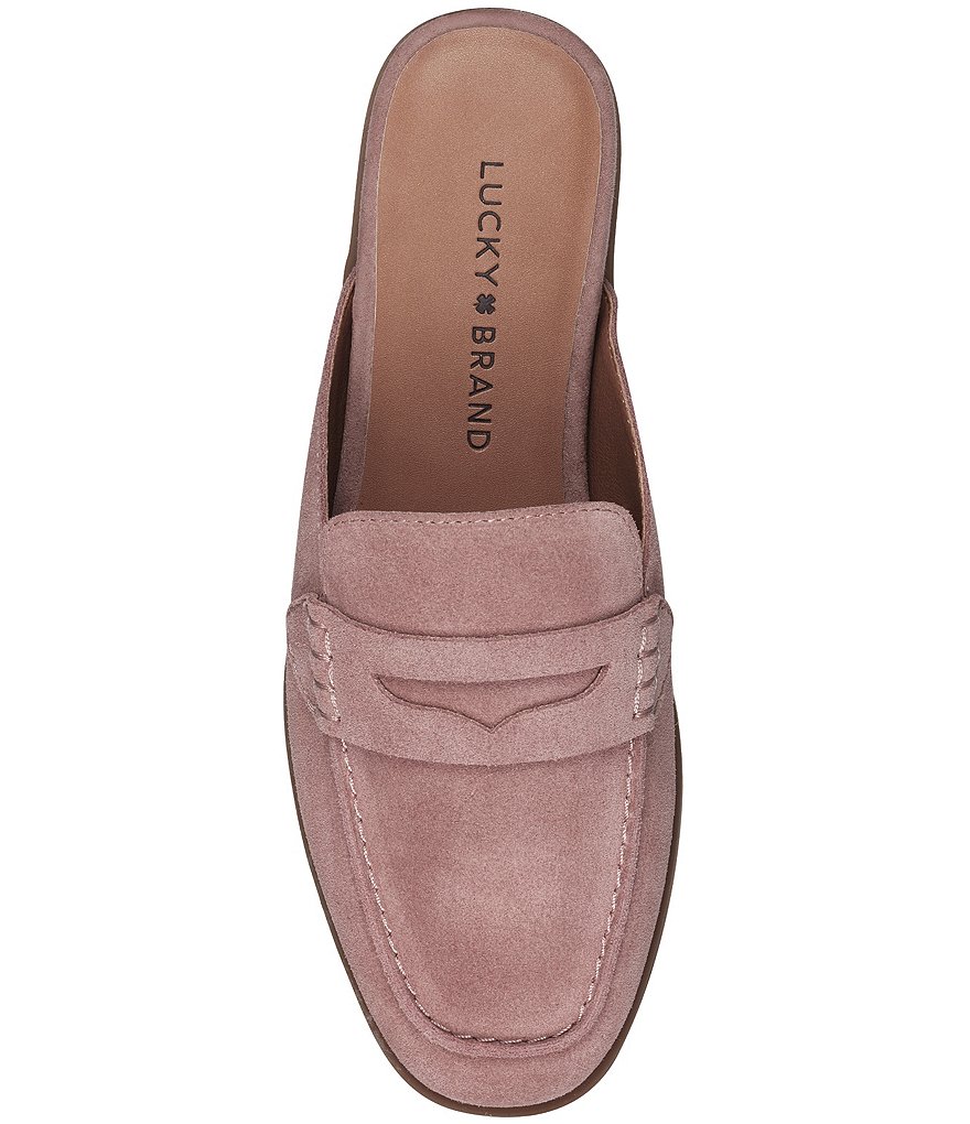 Lucky Brand Patsie Suede Penny Wedge Mules