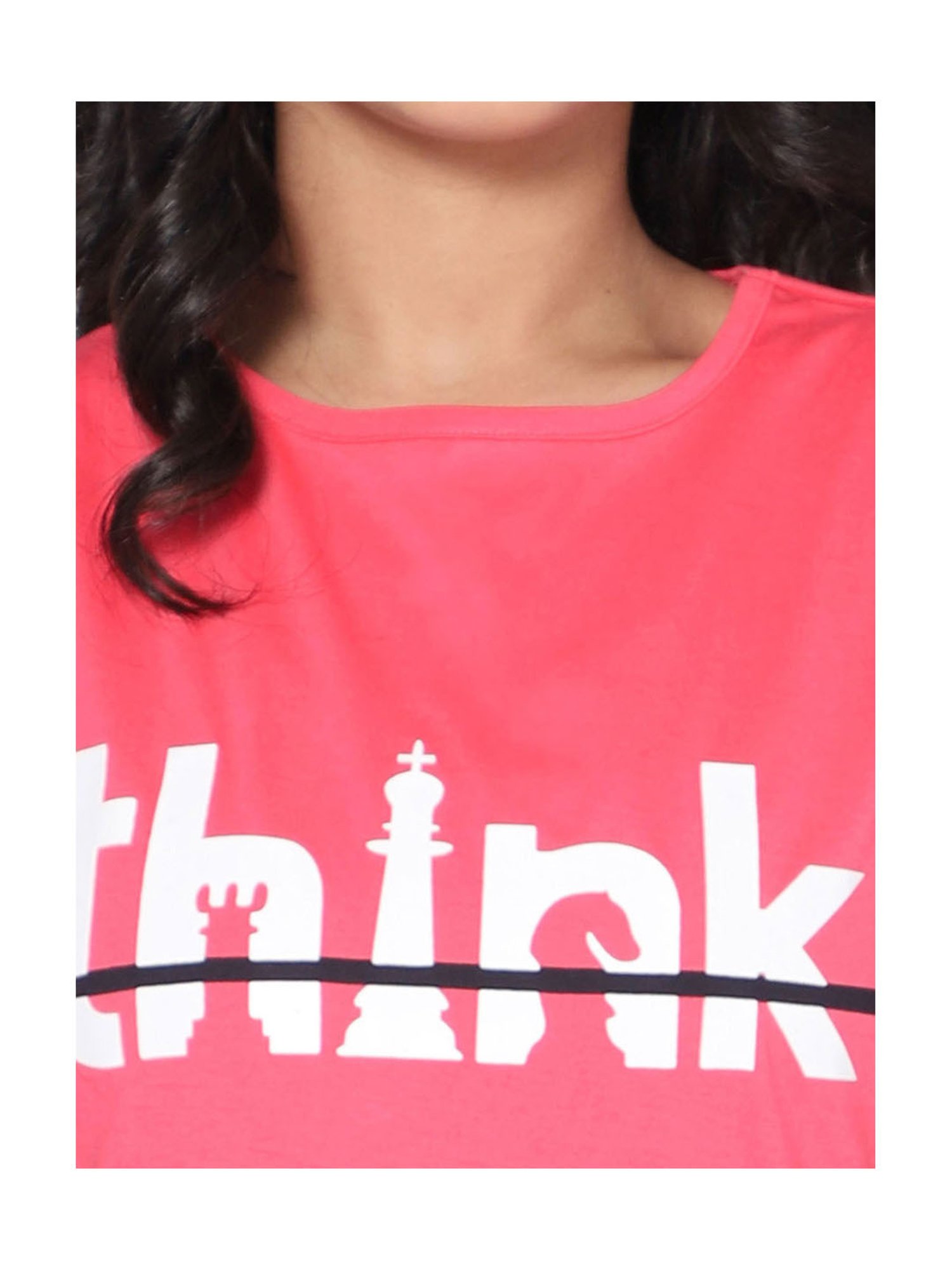 TeenTrums Girls Pink Printed T-Shirt