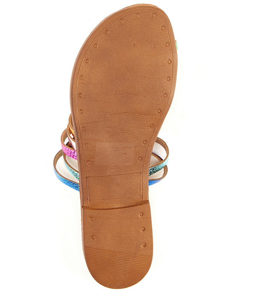 Kurt Geiger London Delilah Rainbow Leather Flat Sandals