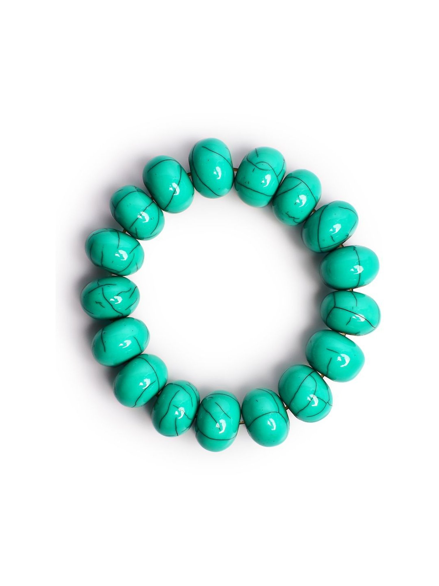 IMLI STREET Turquoise Artificial Beaded Stretchable Bracelet for Women