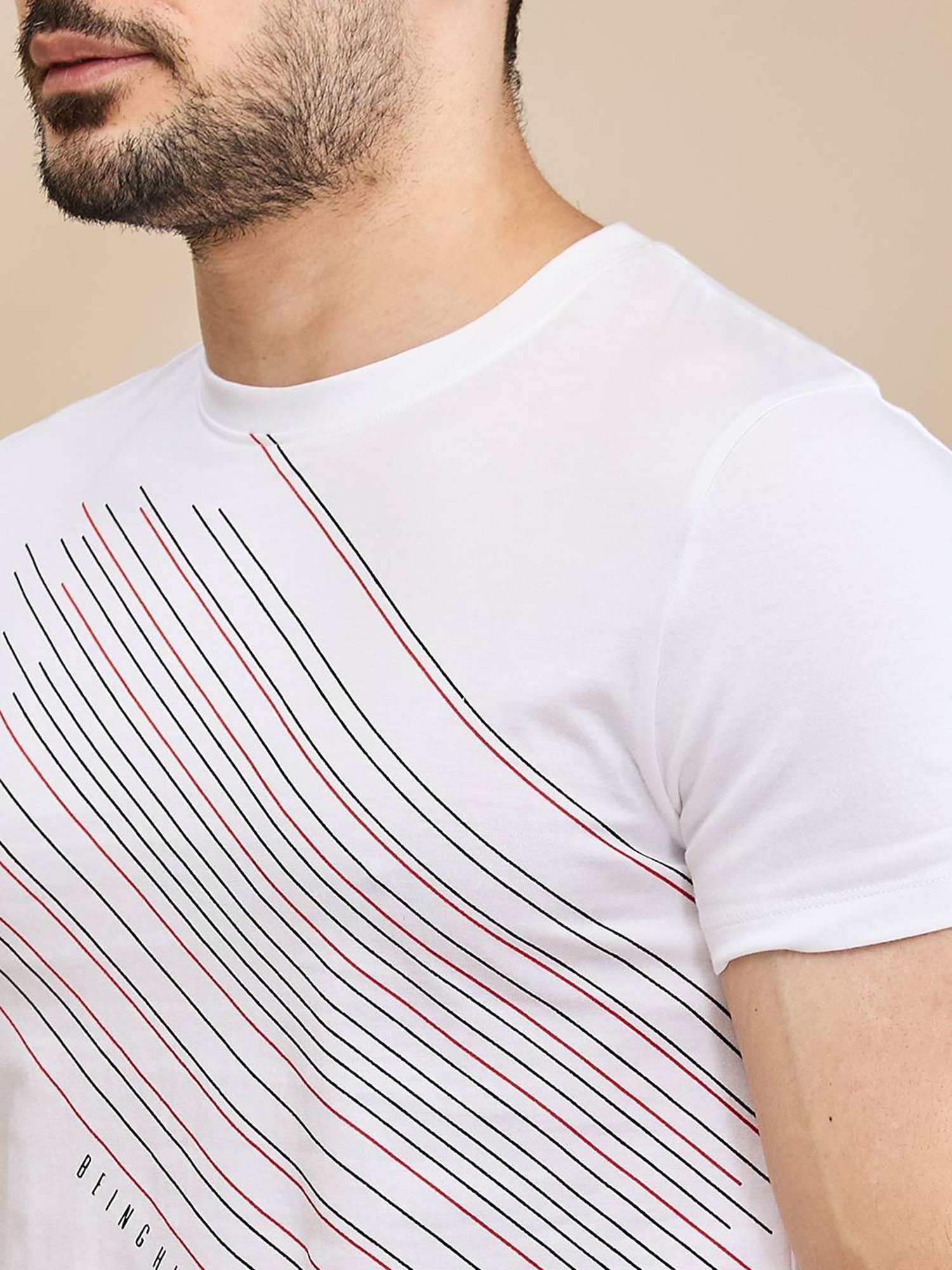 Being Human White Regular Fit Printed T-Shirt