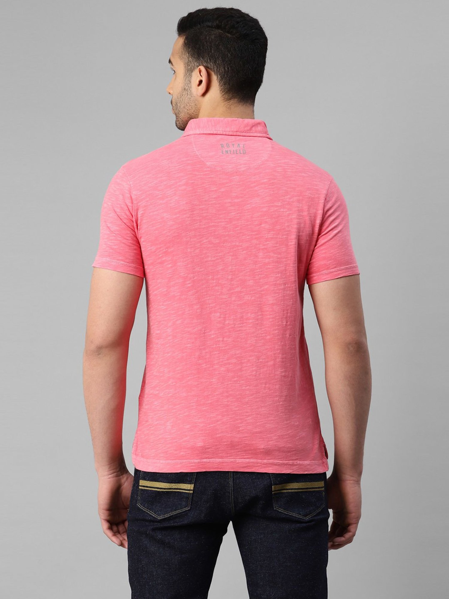 Royal Enfield Pink Regular Fit Polo T-Shirt