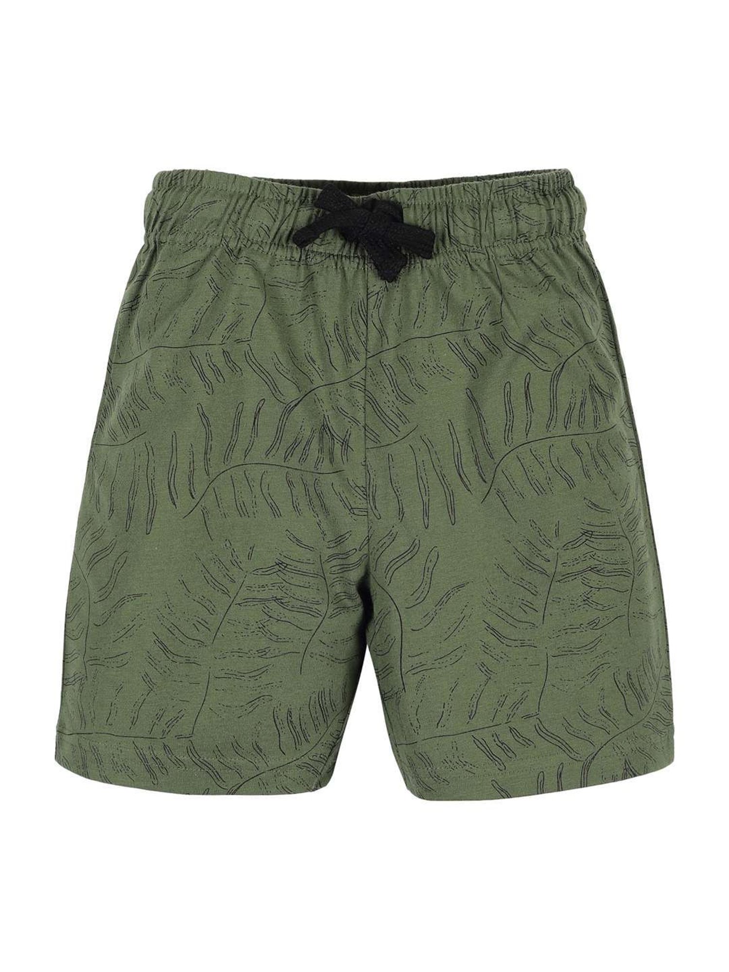 Plum Tree Kids Navy & Green Cotton Printed Shorts (Pack of 2)