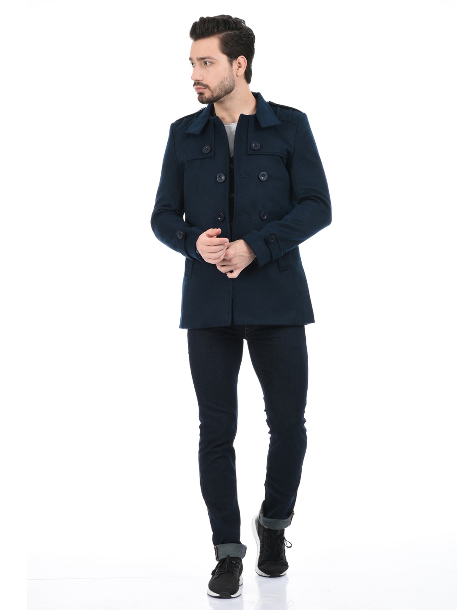 London Fog Navy Blue Regular Fit Jacket