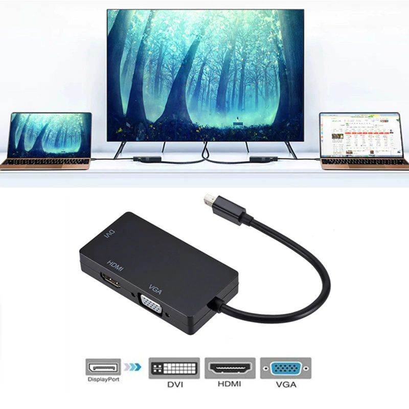 Mini Displayport DP To HDMI/VGA/DVI Audio Female Adapter Computer Converter Projector Thunderbolt Interface Microsoft For TV