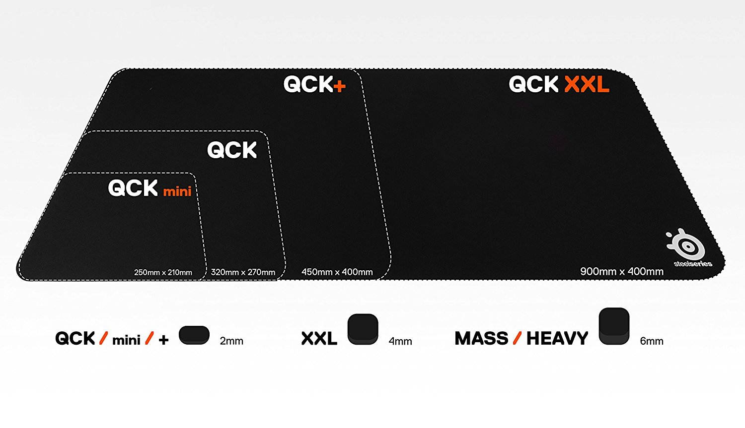 SteelSeries QcK Gaming Surface - Medium Thick Cloth - Best Selling Mouse Pad of All Time - Peak Tracking and Stability - Smooth cloth surface high quality Gaming Mousepad -Mouse pad mat - Black