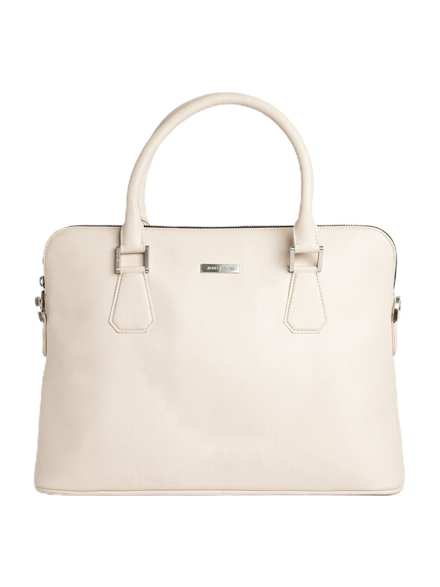 James Aston Executive White Medium Leather Laptop Bag