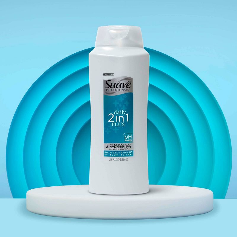 Suave Professionals 2-in-1 Shampoo and Conditioner for Cleansed Hair Daily Plus - 28 fl oz