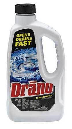 Drano CB001169EA Liquid Drain Cleaner, 32 oz. Safety Cap Bottle
