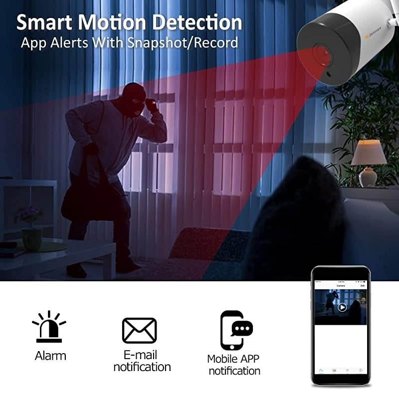 Wireless Security Camera System, Security Camera System Wireless with 4PCS HD 1080P(2.0 Megapixel) WiFi Indoor/Outdoor Bullet IP Camera,1TB HDD Pre-Install,Motion Detection Free App