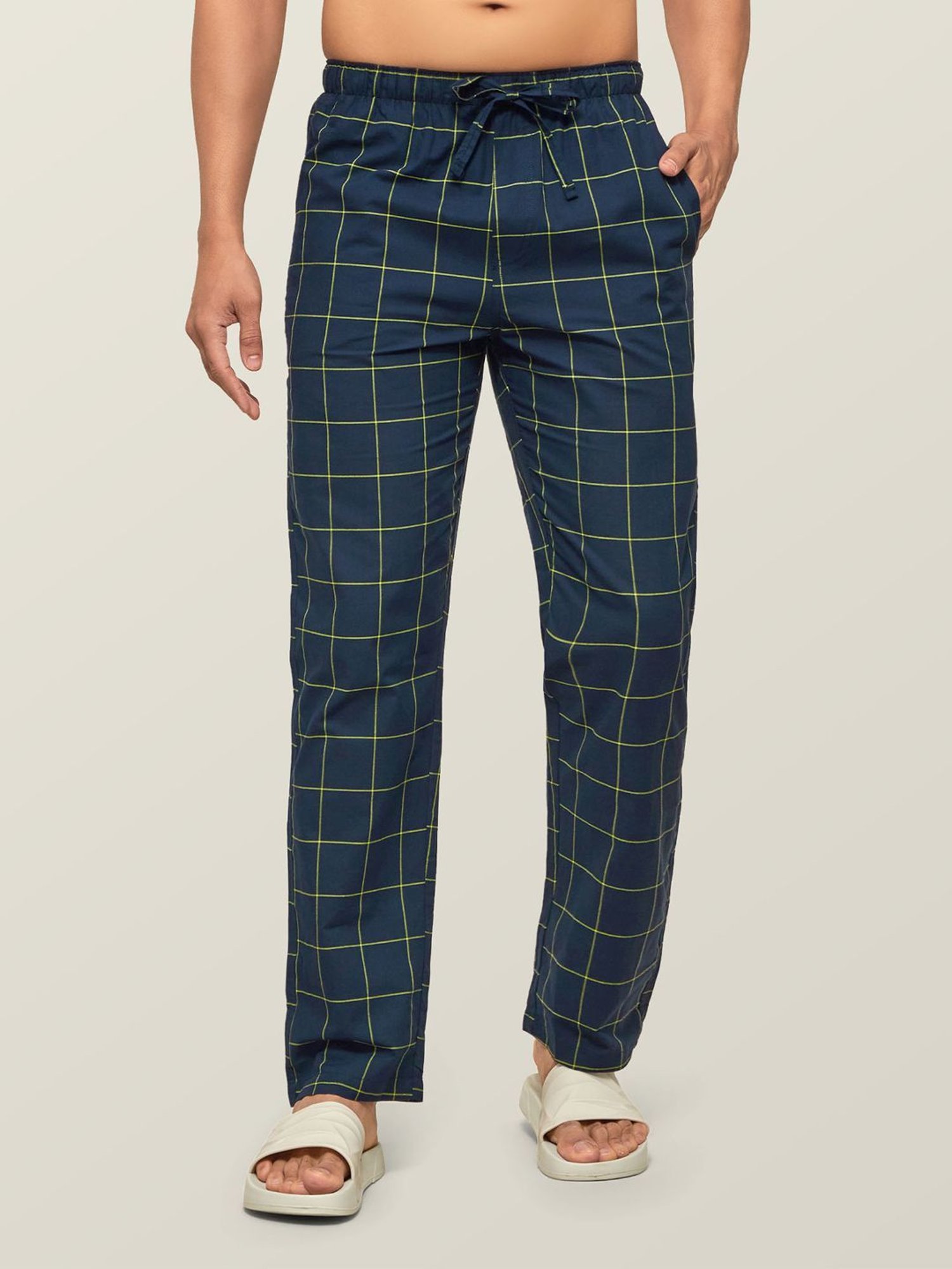 XYXX Grey & Navy Checks Pyjama Pants (Pack Of 2)