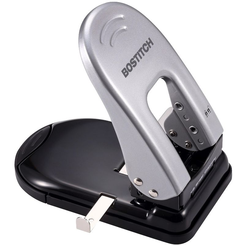 Paperpro-Bostitch inDULGE Two-Hole Punch 40-Sheet Capacity Black/Silver 2340