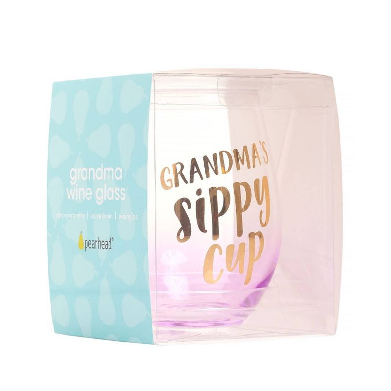 Pearhead Grandma's Sippy Cup Wine Glass 16 oz