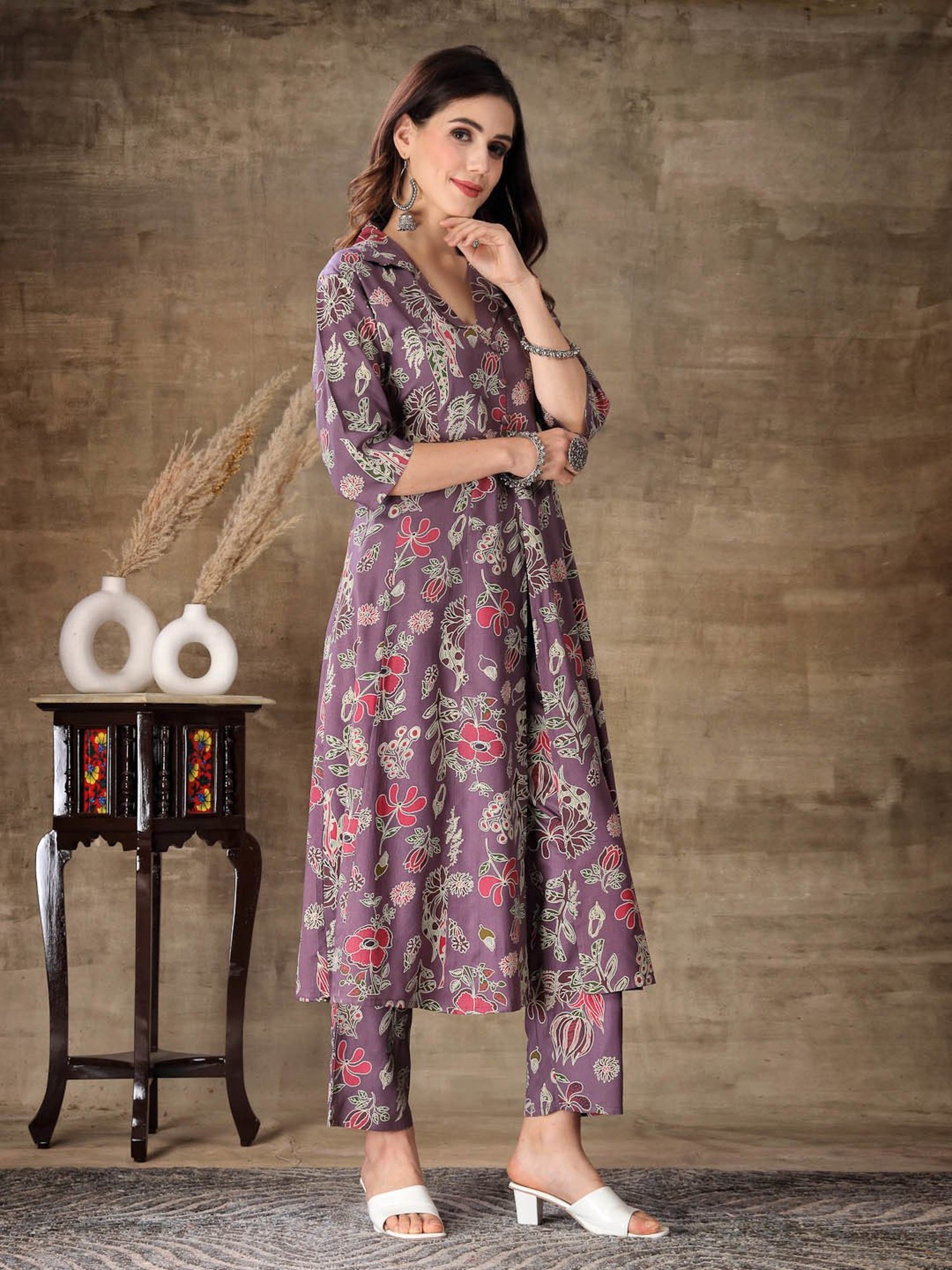 URBAN MYSTIC Black Rayon Embroidered Kurta & Sharara Set