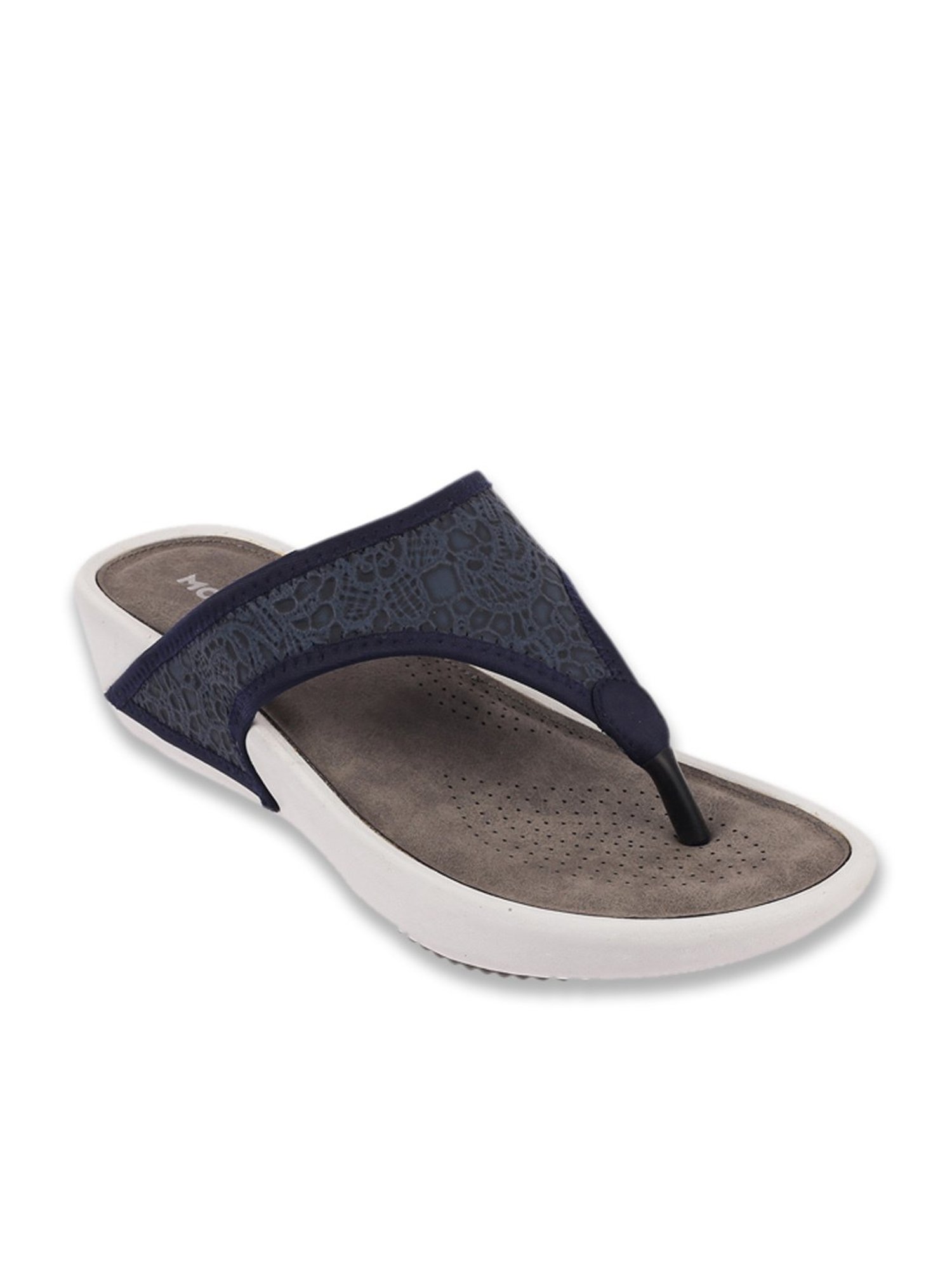 Mochi Women's Blue Thong Wedges