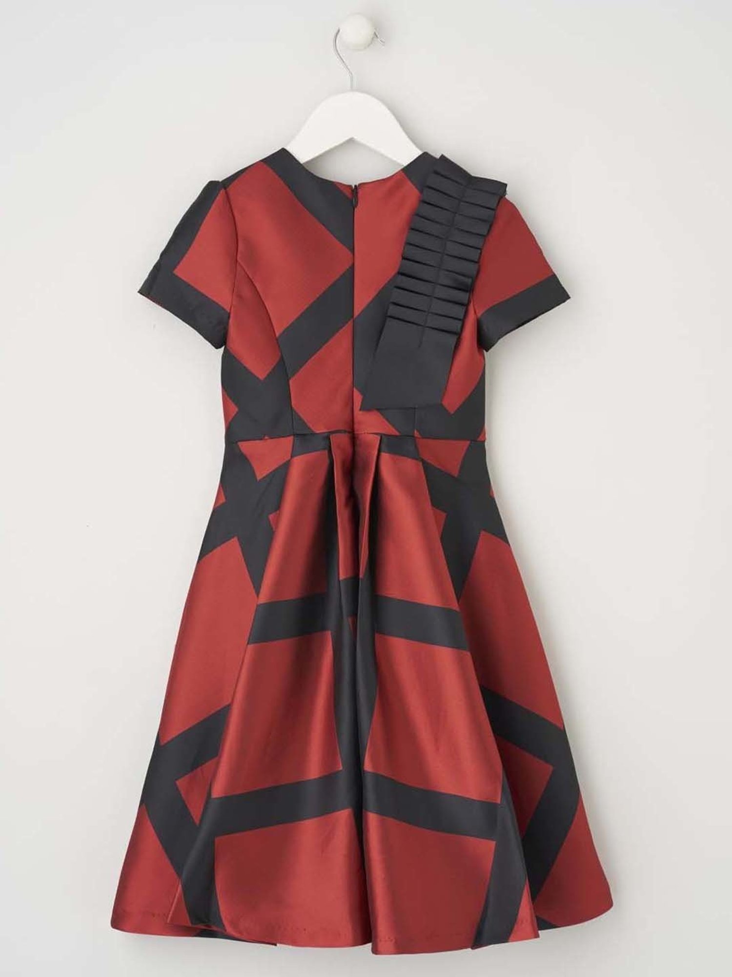 Angel & Rocket Kids Red & Grey Printed Dress