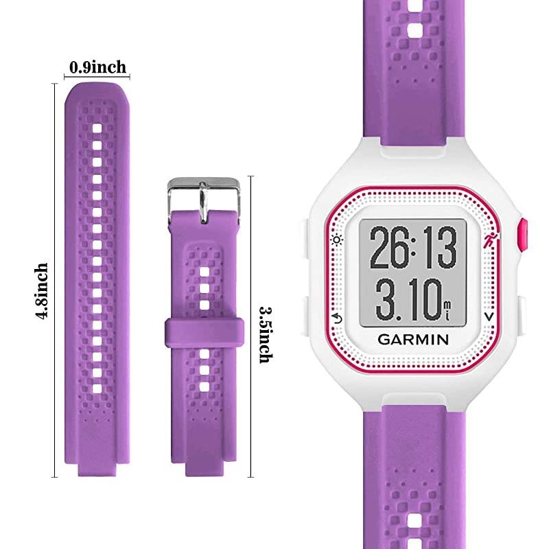 Bands Compatible with Garmin Forerunner 25 Soft Silicone Replacement Watch Band Strap for Garmin Forerunner 25 GPS Running Watch SPurple Small