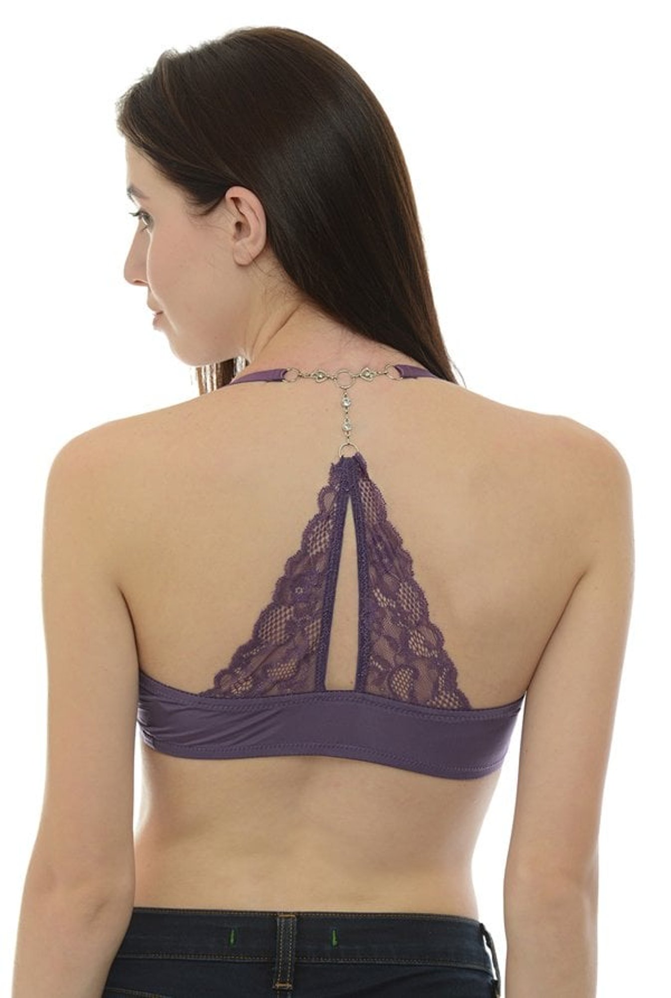 Da Intimo Purple Under Wired Padded Front Open Bra