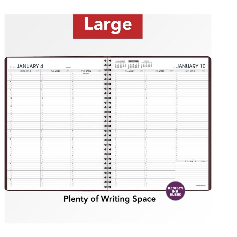 At-A-Glance Weekly Appointment Book 10 7/8 x 8 1/4 Winestone 2020-2021 7095050