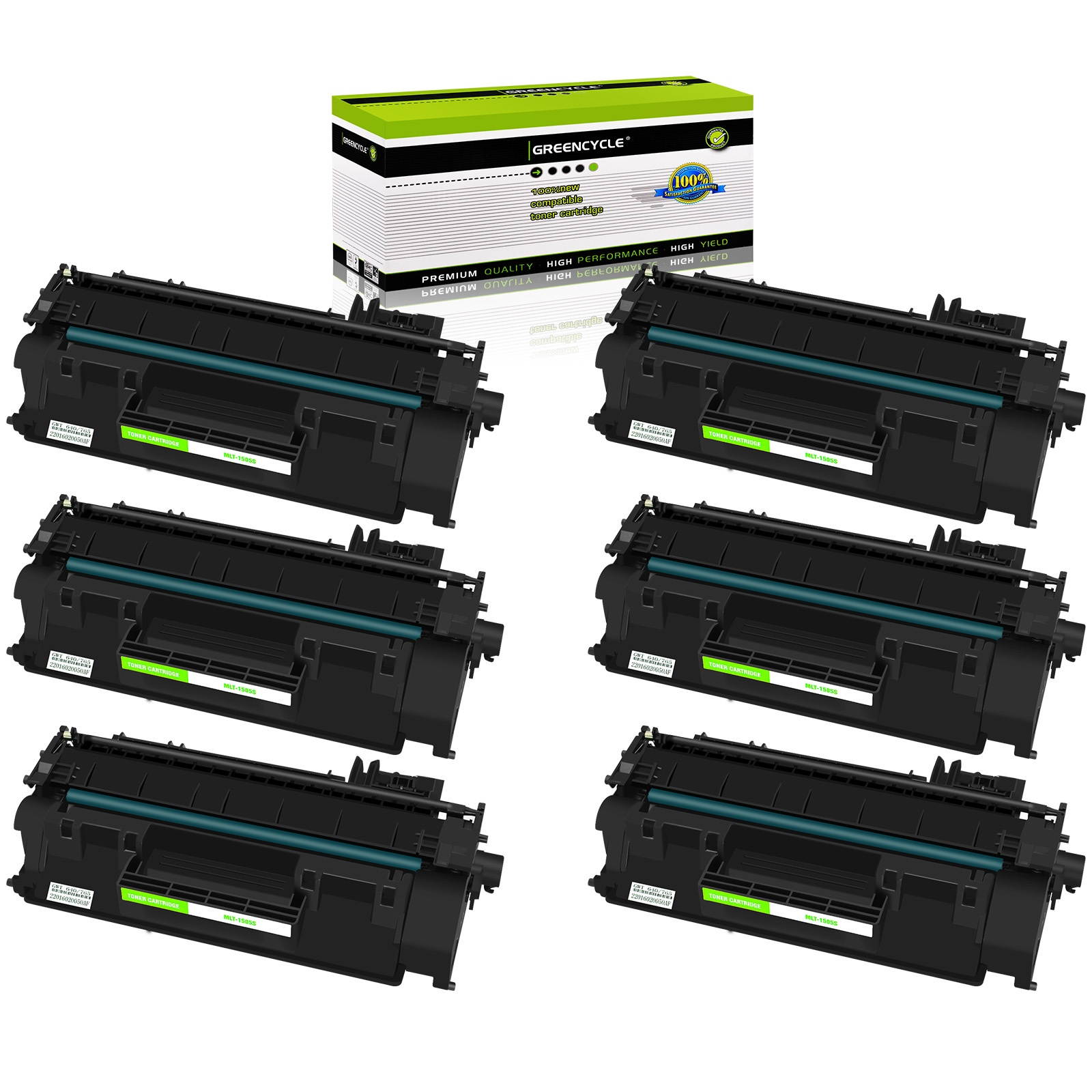 GREENCYCLE Compatible Toner Cartridge Replacement for HP 05A CE505A Toner for Laserjet P2035 P2035n P2050 P2055 P2055d P2055dn P2055x Pro 400 m401n m401dne m401dw M425dn M425dw Printer (6-Packs)