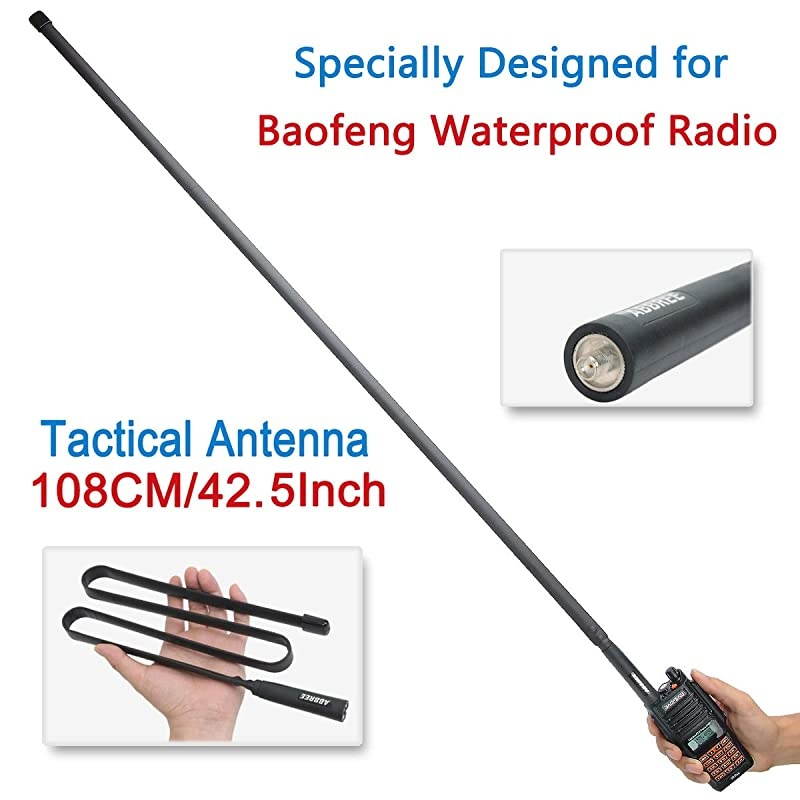425Inch Length  SMAFemale Dual Band 144430Mhz Foldable CS Tactical Antenna for Baofeng UV9R Plus BF9700 BFA58 UV5S GT3WP UV5RWP Waterproof Two Way Radio