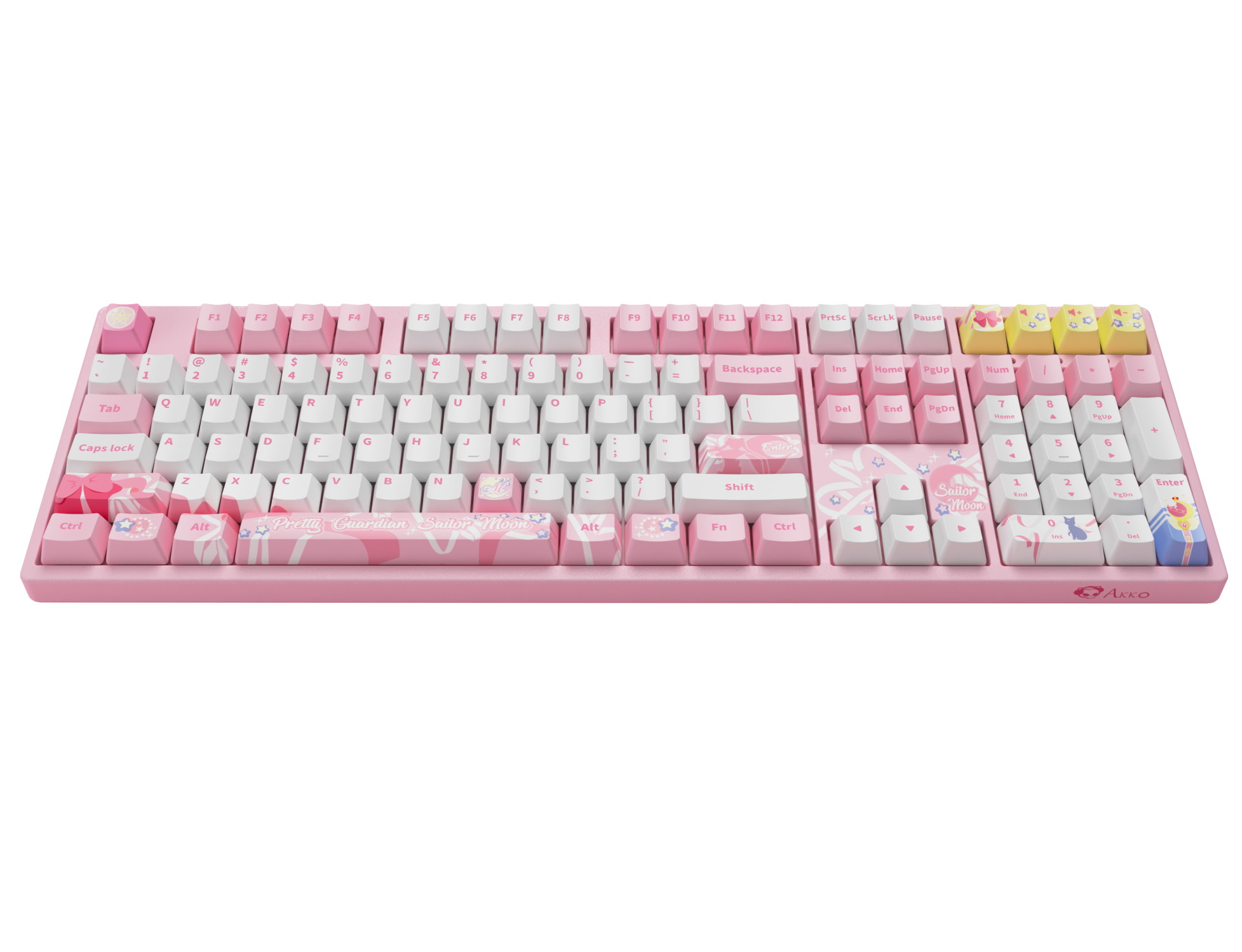 Akko 3108V2 Sailor Moon Gaming Mechanical Keyboard Pink Switch Double Shot Dye Sub PBT Keycaps NKRO Detachable USB Type-C Pink Cat Paw