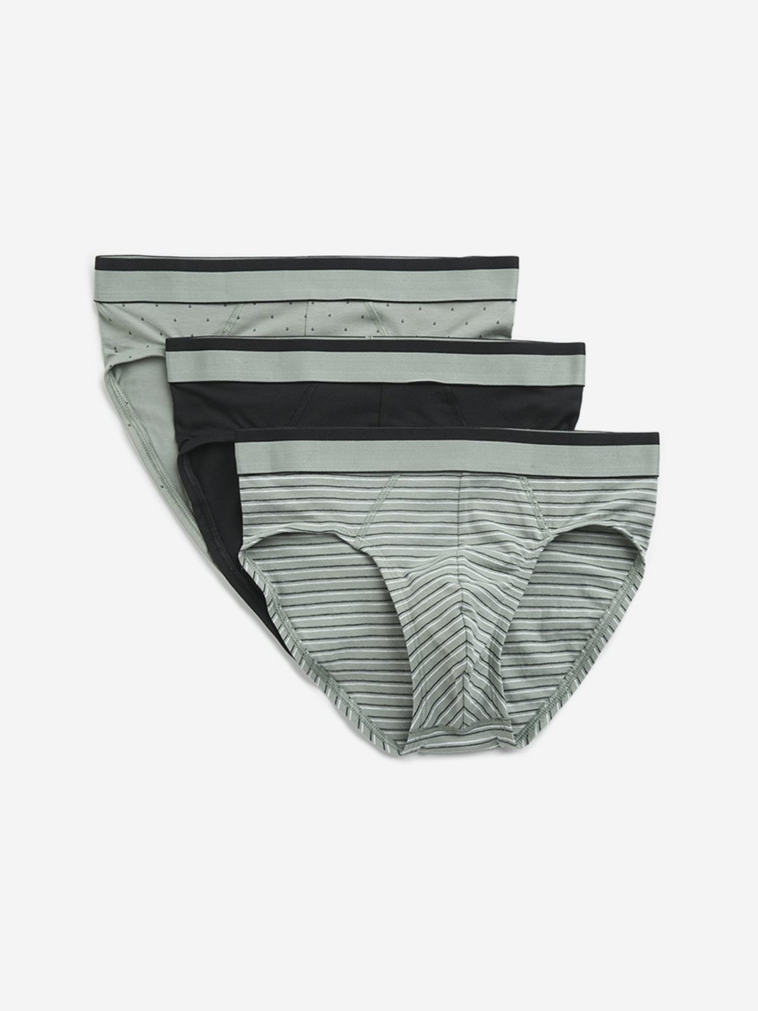 WES Lounge by Westside Sage Printed Cotton Blend Briefs - Pack of 3