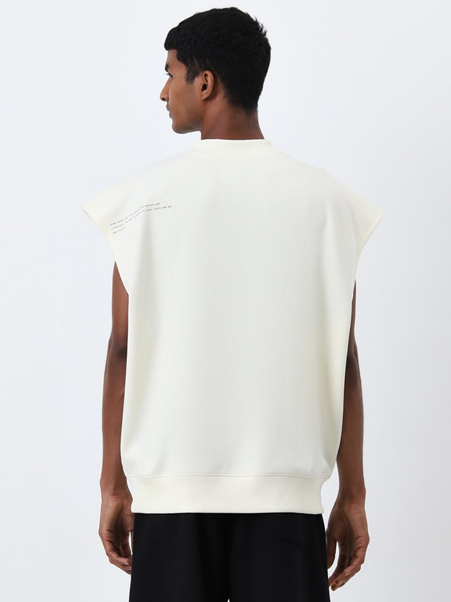 Studiofit by Westside Light Yellow Text Design Relaxed-Fit T-Shirt